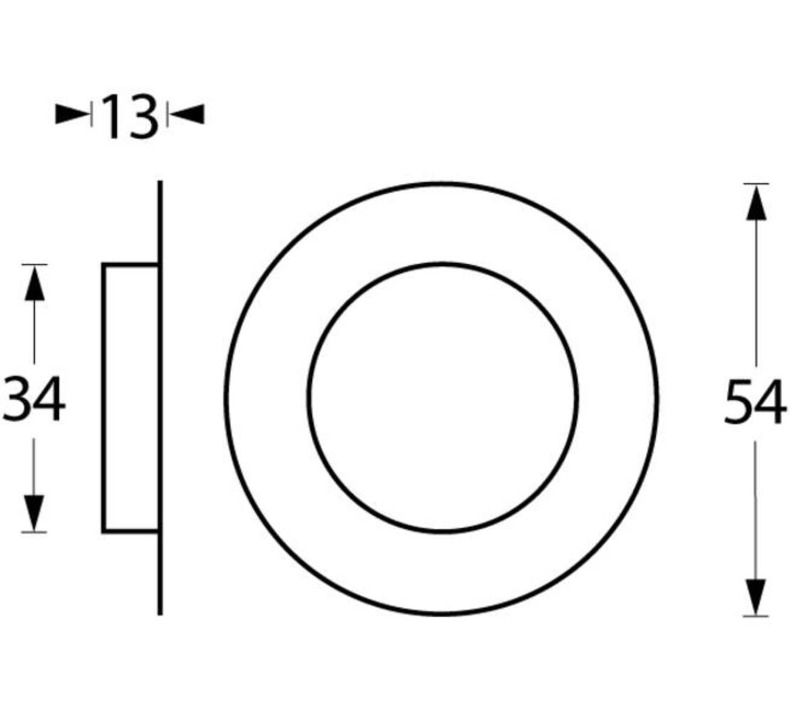 Intersteel Schuifdeurkom rond 34/55mm verdekt rvs