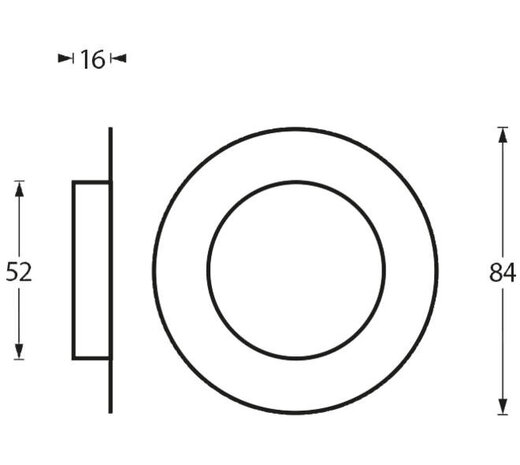 Intersteel  Schuifdeurkom rond 52/85mm verdekt rvs