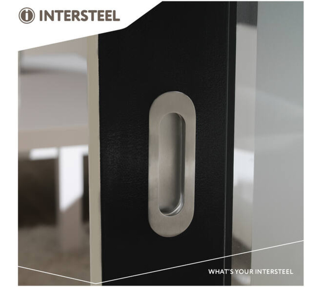 Intersteel  Schuifdeurkom ovaal 120x40mm verdekt rvs