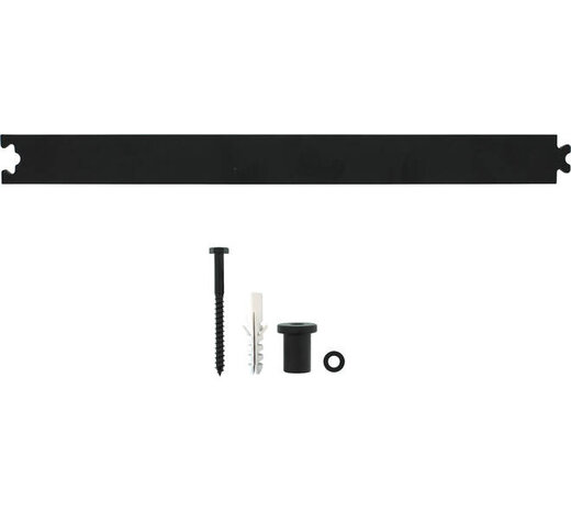 Intersteel Tussenrail 45cm tbv schuifdeursysteem inclusief bevestigingsset zwart