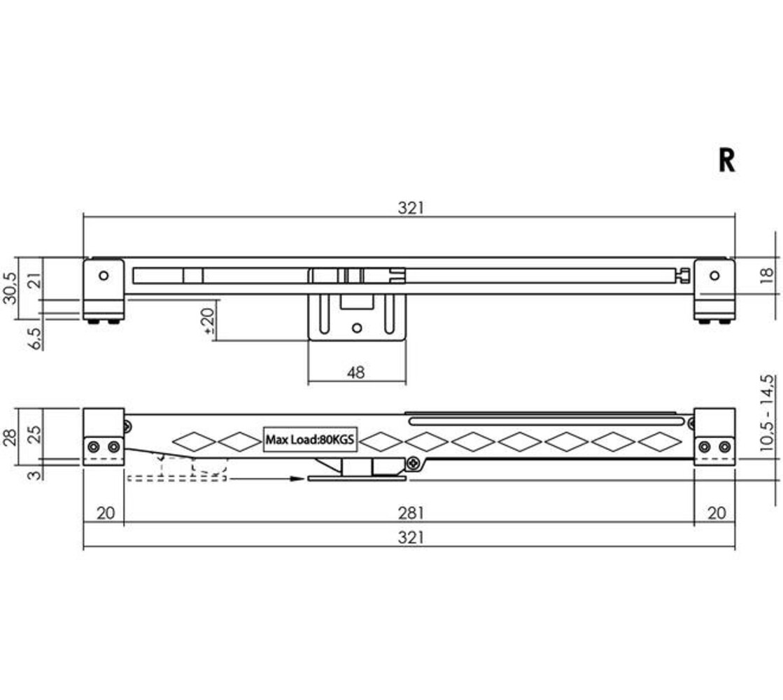 Intersteel Sluitvertrager 3.0 railmontage universeel tbv schuifdeursysteem, zwart