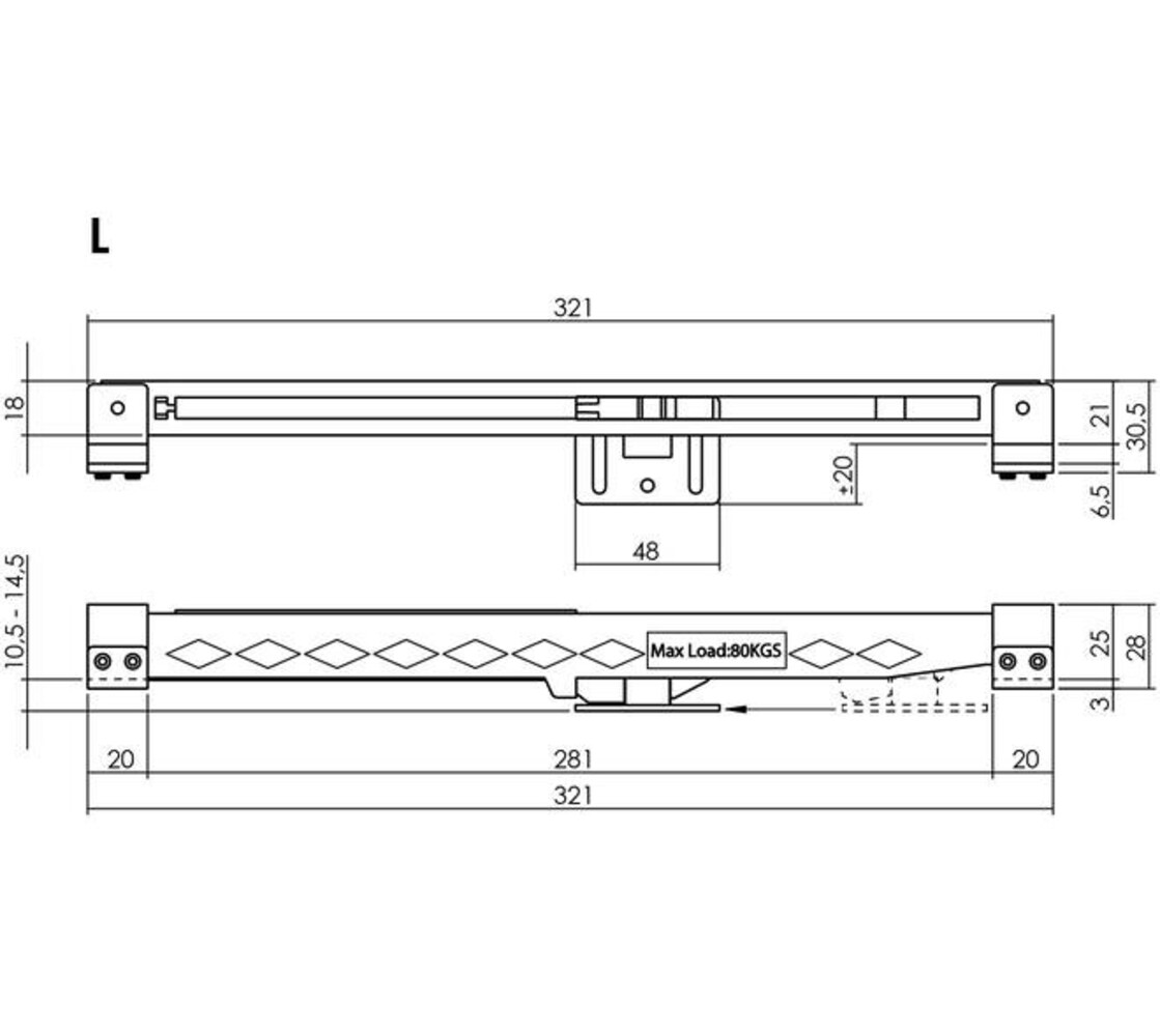 Intersteel Sluitvertrager 3.0 railmontage universeel tbv schuifdeursysteem, zwart