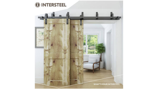 Intersteel  Set van 5 wandsteunen tbv parallel geplaatste schuifdeuren zwart