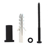 Intersteel Set van 5 verlengde ronde steunen 50mm tbv schuifdeurrail zwart