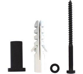 Intersteel Set van 5 verlengde ronde steunen 50mm tbv schuifdeurrail zwart