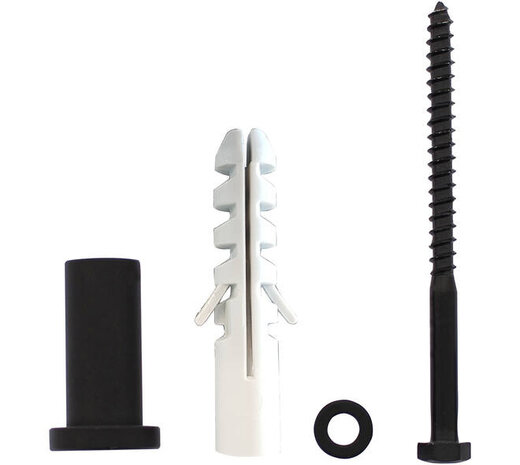 Intersteel Set van 5 verlengde ronde steunen 50mm tbv schuifdeurrail zwart