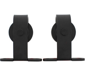 Intersteel Set van 2 rollers recht top 130mm tbv schuifdeursysteem 450100 inclusief bevestiging zwart