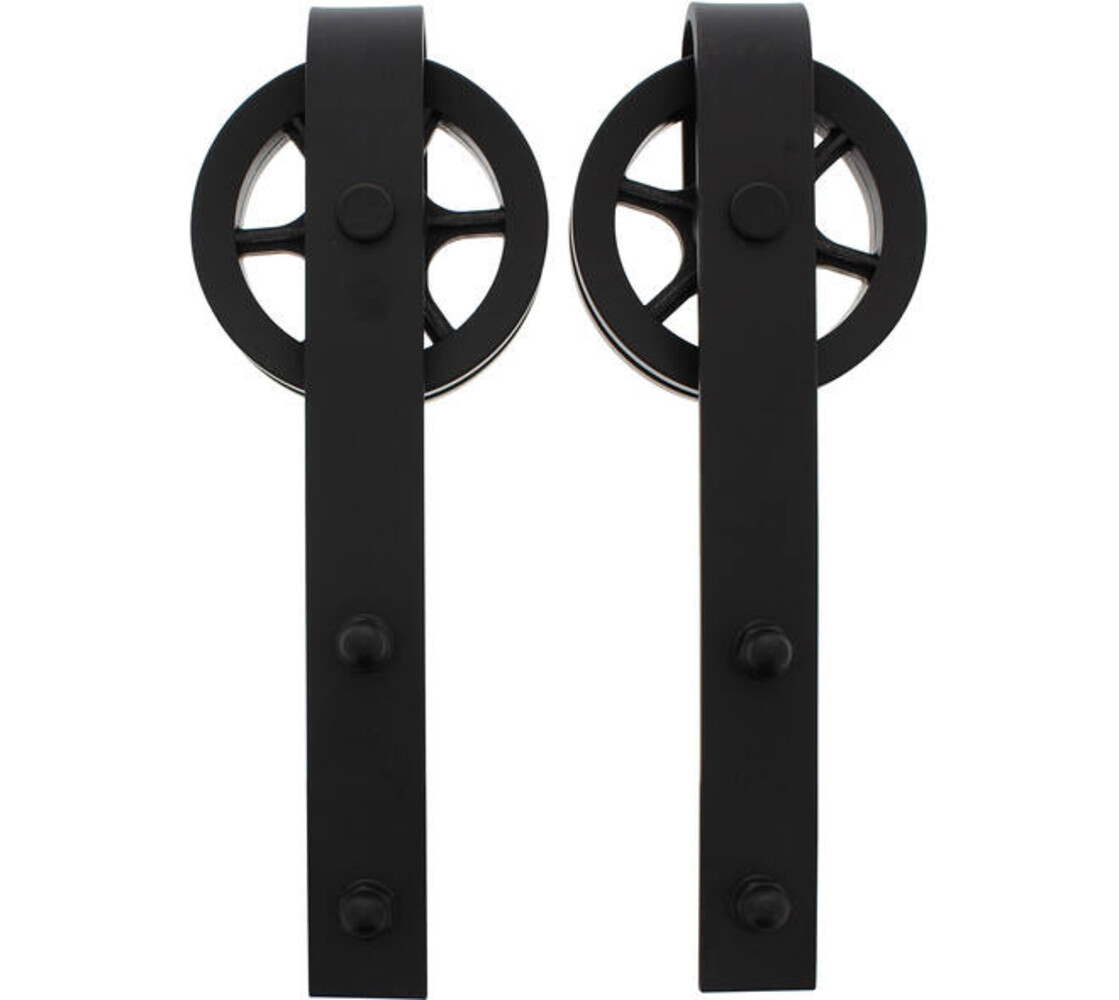 Intersteel Set van 2 rollers spaakwiel 340mm tbv schuifdeursysteem 450121 inclusief bevestiging zwart