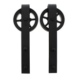 Intersteel Set van 2 rollers spaakwiel 340mm tbv schuifdeursysteem 450121 inclusief bevestiging zwart