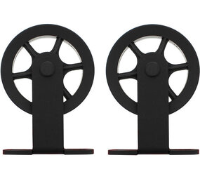 Intersteel Set van 2 rollers spaakwiel top 170mm tbv schuifdeursysteem 450120 inclusief bevestiging zwart