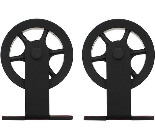 Intersteel  Set van 2 rollers spaakwiel top 170mm tbv schuifdeursysteem 450120 inclusief bevestiging zwart