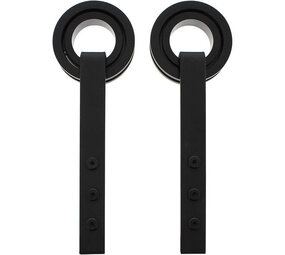 Intersteel Set van 2 rollers open wiel 255mm tbv schuifdeursysteem 450123 inclusief bevestiging zwart