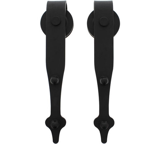 Intersteel Set van 2 rollers pijlvorm 290mm tbv schuifdeursysteem 450124 inclusief bevestiging zwart