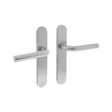 Intersteel Deurkruk Recht op schild verdekt ovaal 219x40mm met nokken blind rvs EN1906/4