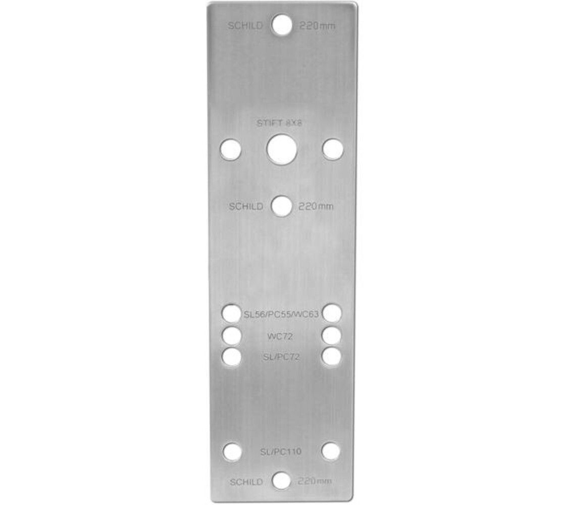 Intersteel  Boorsjabloon Intersteel tbv nokkengarnituren binnendeurbeslag RVS