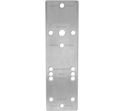 Intersteel  Boorsjabloon Intersteel tbv nokkengarnituren binnendeurbeslag RVS