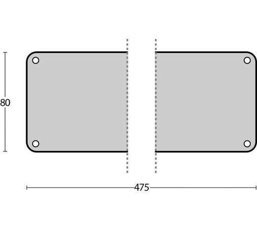 Intersteel  Duwplaat 80x475x1,5mm rvs