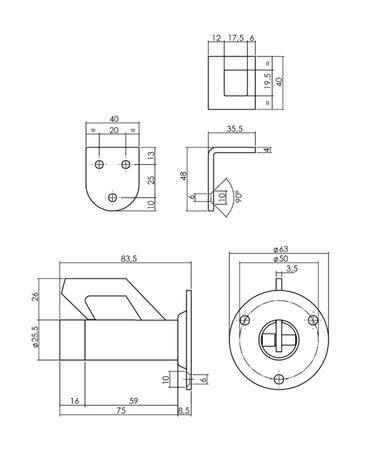Post & Eger  Deurvastzetter RVS kwaliteit SS316 incl.invalhaak