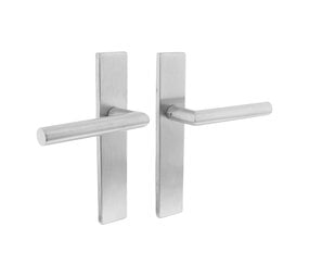 Intersteel Deurkruk Jura op schild verdekt rechthoekig 219x40mm met nokken rvs EN1906/4