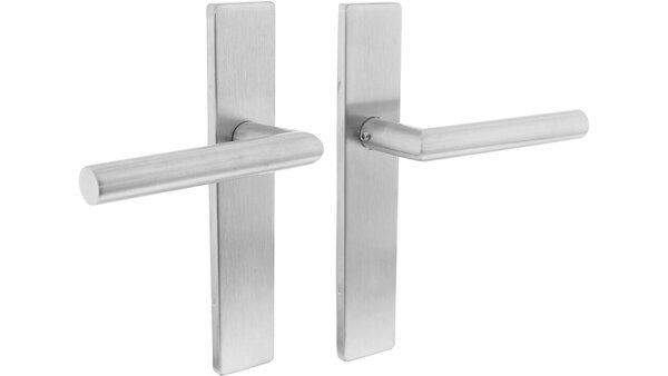 Intersteel Deurkruk Jura op schild verdekt rechthoekig 219x40mm met nokken rvs EN1906/4