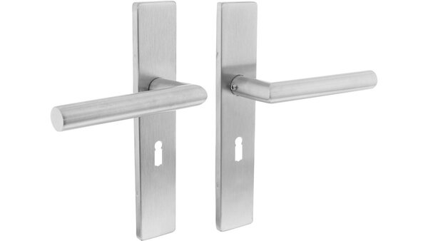 Intersteel Deurkruk Jura op schild verdekt rechthoekig 219x40mm met nokken rvs EN1906/4