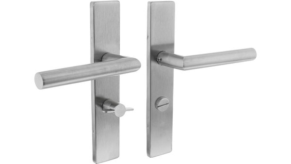 Intersteel Deurkruk Jura op schild verdekt rechthoekig 219x40mm met nokken rvs EN1906/4