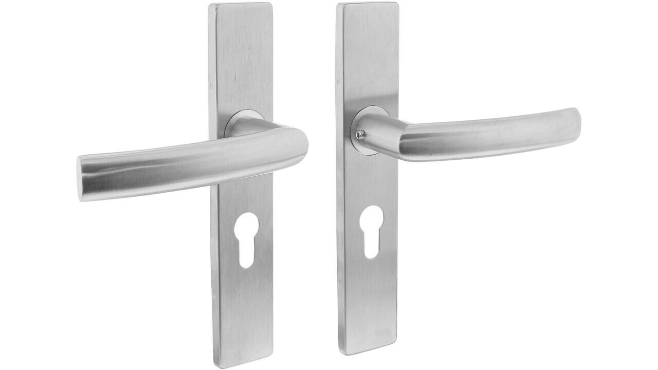 Intersteel Deurkruk Blok op schild verdekt rechthoekig 219x40mm met nokken rvs EN1906/4