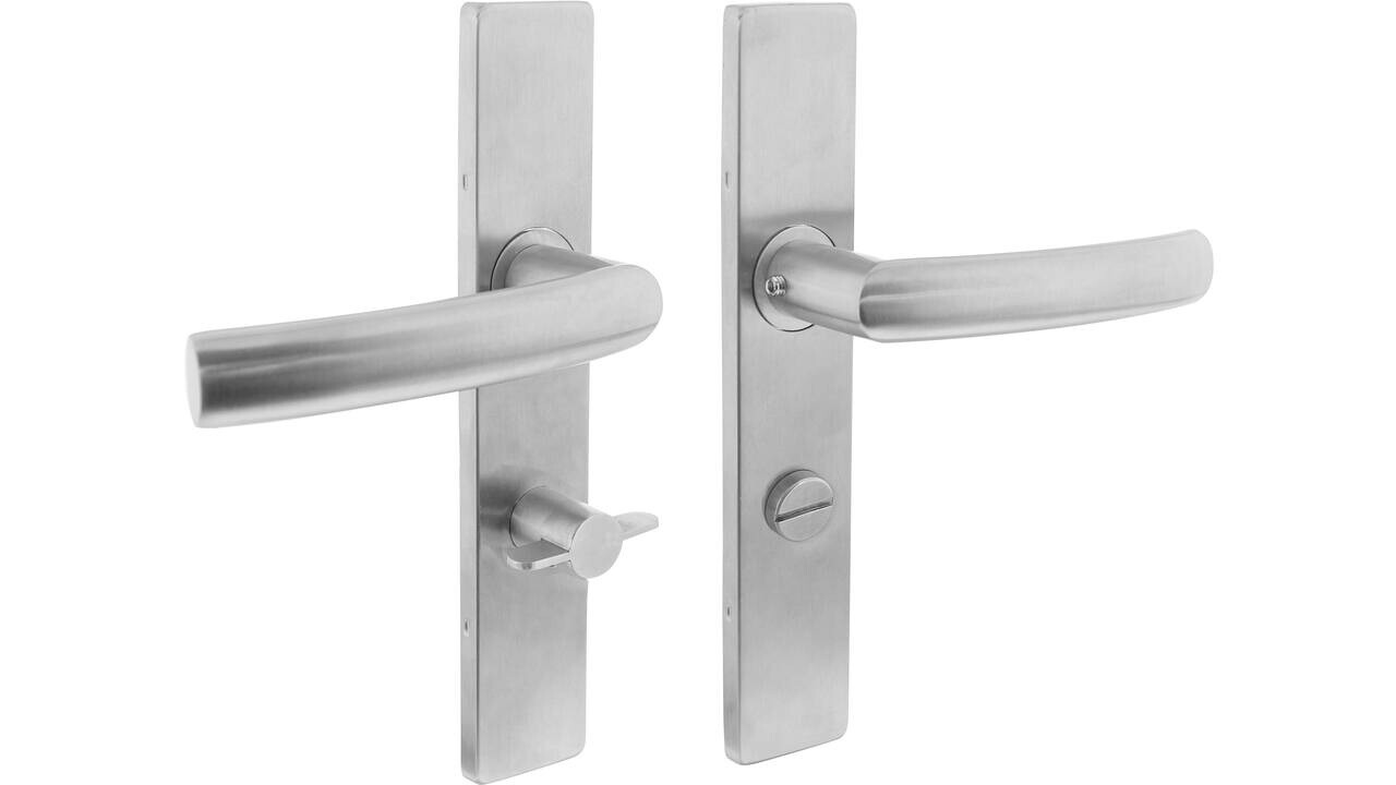 Intersteel Deurkruk Blok op schild verdekt rechthoekig 219x40mm met nokken rvs EN1906/4