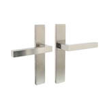 Intersteel Deurkruk Vierkant op schild verdekt rechthoekig 219x40mm met nokken rvs EN1906/4