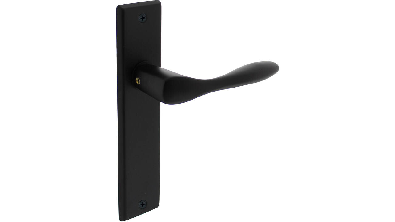 Intersteel Deurkruk Banaan met schild rechthoekig 181x41mm zwart