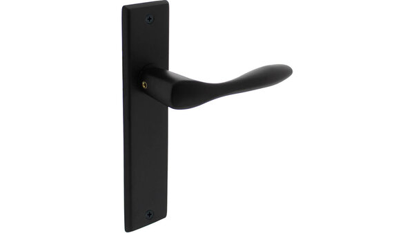 Intersteel Deurkruk Banaan met schild rechthoekig 181x41mm zwart