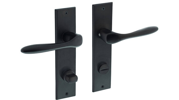 Intersteel Deurkruk Banaan met schild rechthoekig 181x41mm zwart