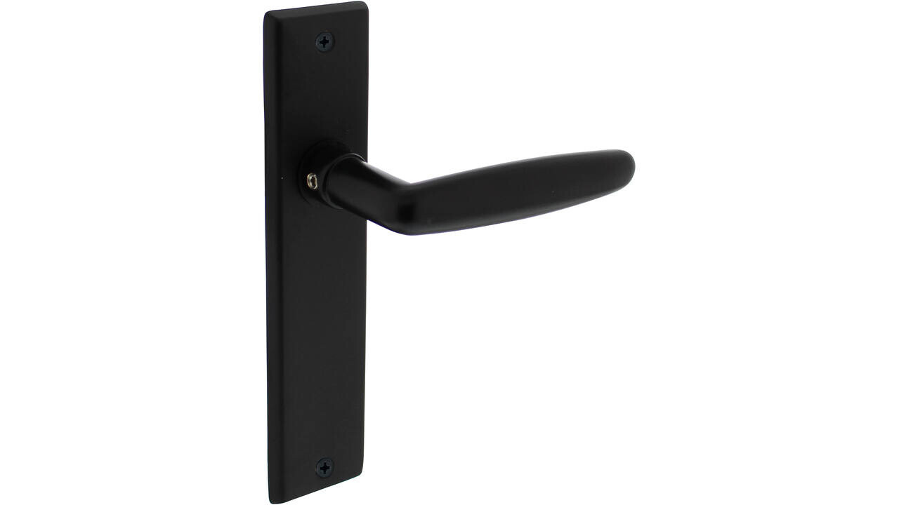 Intersteel Deurkruk Sophie met schild rechthoekig 181x41mm zwart