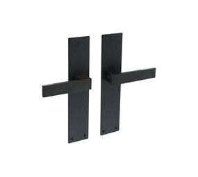 Intersteel Deurkruk Amsterdam met schild rechthoekig 250x55x2mm structuur zwart