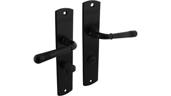 Intersteel Deurkruk Helena op schild afgerond 235x45mm zwart