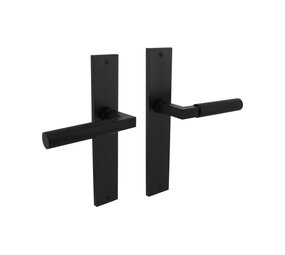 Intersteel Deurkruk Baustil op schild rechthoekig 245x45mm zwart
