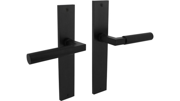 Intersteel Deurkruk Baustil op schild rechthoekig 245x45mm zwart