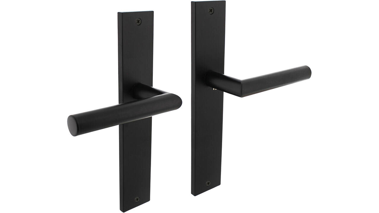 Intersteel Deurkruk Bastian op schild rechthoekig 245x45mm zwart