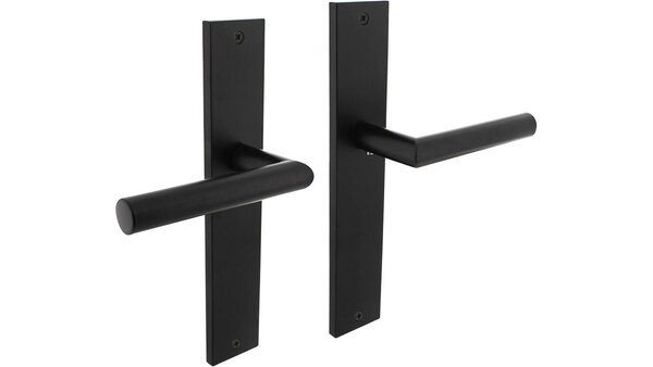 Intersteel Deurkruk Bastian op schild rechthoekig 245x45mm zwart