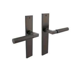 Intersteel Deurkruk Baustil op schild rechthoekig 245x45mm antraciet grijs