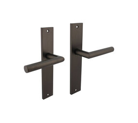 Intersteel Deurkruk Bastian op schild rechthoekig 245x45mm antraciet grijs