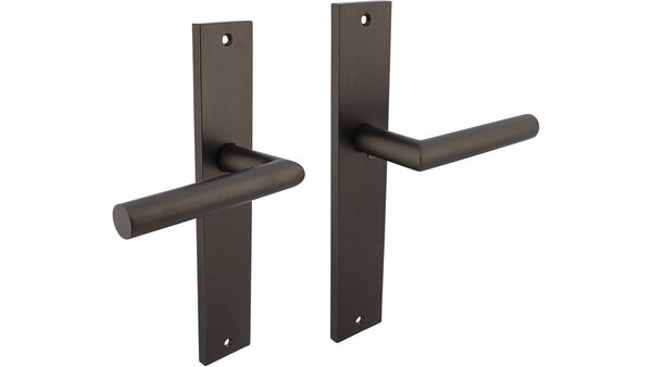 Intersteel Deurkruk Bastian op schild rechthoekig 245x45mm antraciet grijs