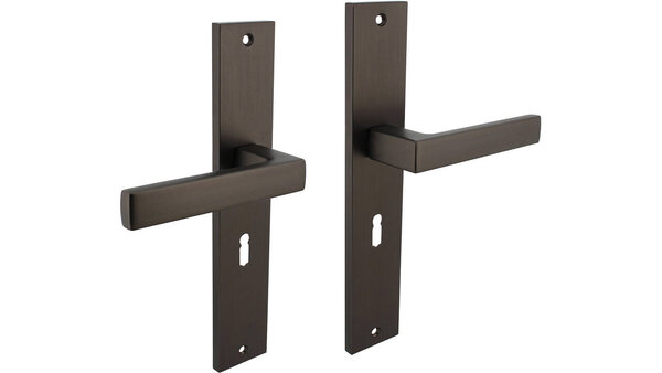 Intersteel Deurkruk Hera op schild rechthoekig 245x45mm antraciet grijs