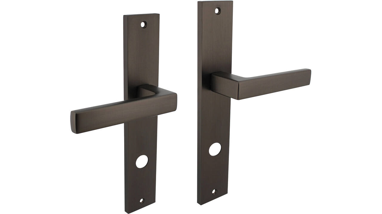 Intersteel Deurkruk Hera op schild rechthoekig 245x45mm antraciet grijs