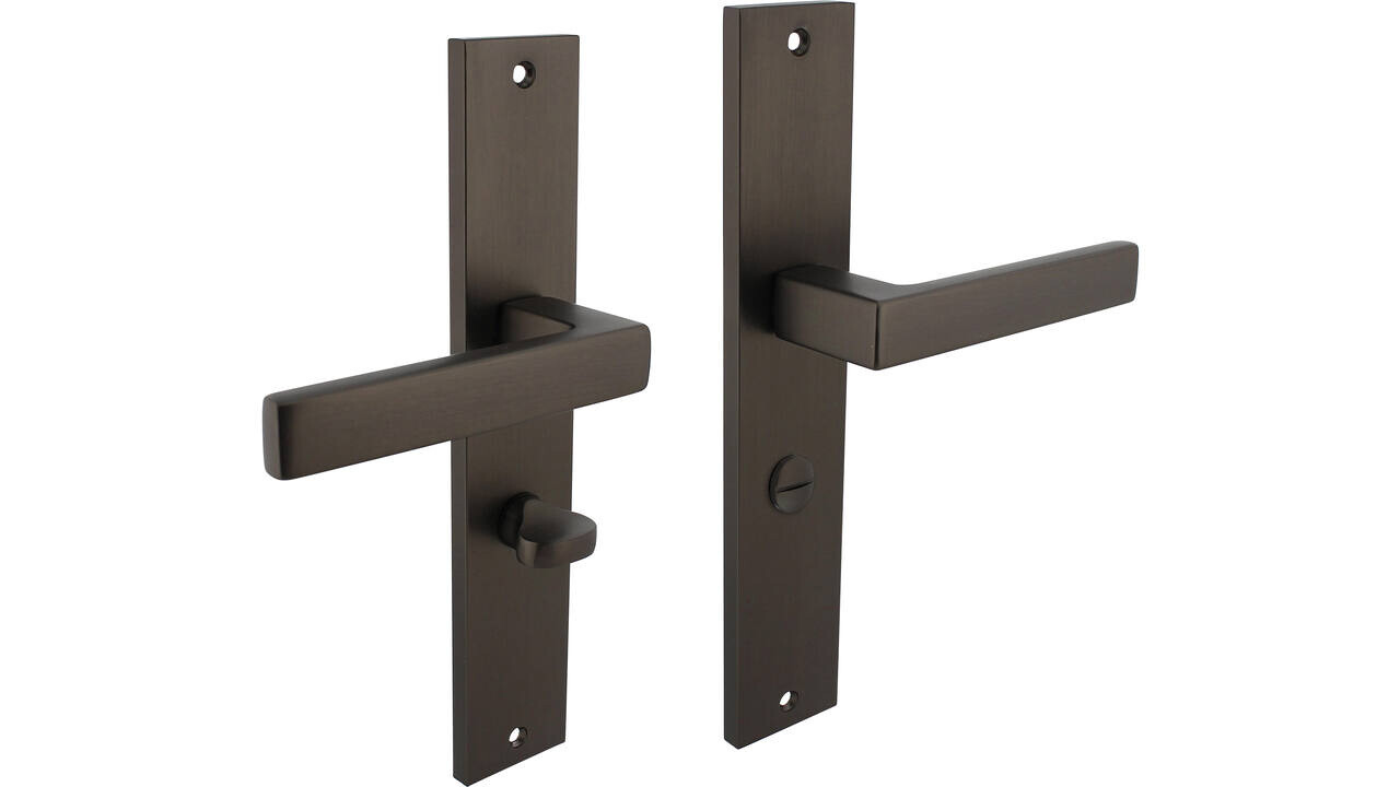 Intersteel Deurkruk Hera op schild rechthoekig 245x45mm antraciet grijs