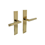 Intersteel Deurkruk Bastian op schild rechthoekig 245x45mm PVD messingkleur