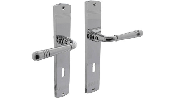 Intersteel Deurkruk Helena op schild afgerond 235x45mm chroom