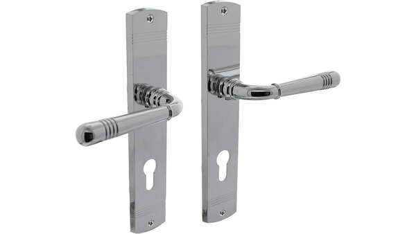 Intersteel Deurkruk Helena op schild afgerond 235x45mm chroom