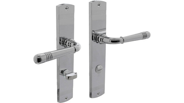 Intersteel Deurkruk Helena op schild afgerond 235x45mm chroom