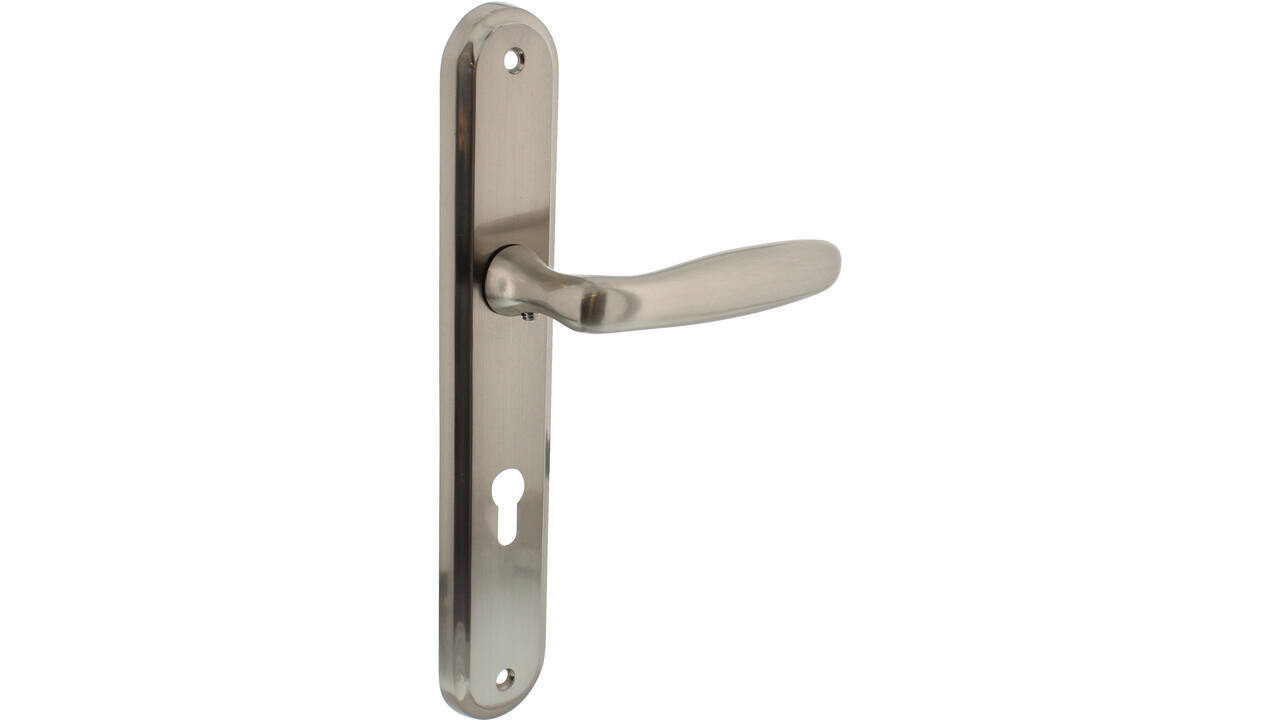 Intersteel Deurkruk Bjorn op schild ovaal 242x43mm nikkel mat